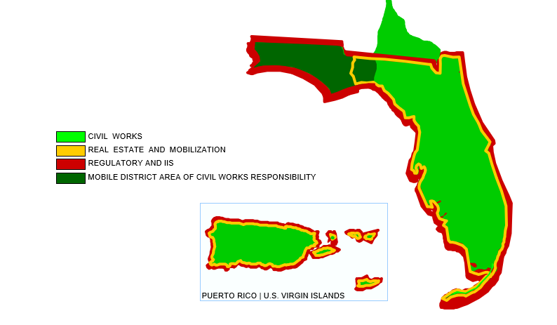Map of Jacksonville District Area of Responsibility